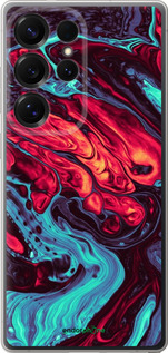 Силиконовый чехол Синяя красная абстакция для Samsung Galaxy S25 Ultra - 5339u-3805 изображение 