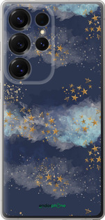 Силиконовый чехол Ночь золотые звезды для Samsung Galaxy S25 Ultra - 5421u-3805 изображение 