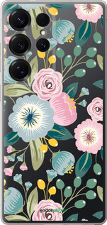 Силиконовый чехол Цветочные обои v2 для Samsung Galaxy S25 Ultra - 5602u-3805 изображение 