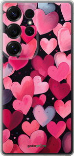 Силиконовый чехол Сердечки 4 для Samsung Galaxy S25 Ultra - 5662u-3805 изображение 