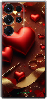 Силиконовый чехол Сердечки v3 для Samsung Galaxy S25 Ultra - 5833u-3805 изображение 