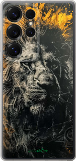 Силиконовый чехол Лев в золотых красках для Samsung Galaxy S25 Ultra - 6155u-3805 изображение 