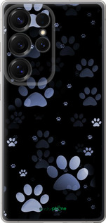 Силиконовый чехол С синими отпечатками лап для Samsung Galaxy S25 Ultra - 6441u-3805 изображение 