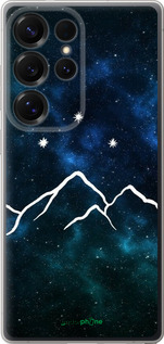 Силиконовый чехол Горы и звезды нарисованы на фоне галактики для Samsung Galaxy S25 Ultra - 6490u-3805 изображение 