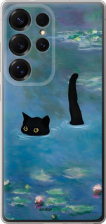 Силиконовый чехол С изображением кота и водяной лилии Monet для Samsung Galaxy S25 Ultra - 6519u-3805 изображение 