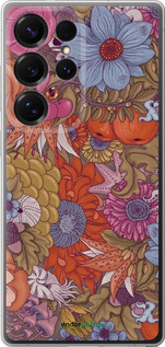 Силиконовый чехол Абстрактные цветы для Samsung Galaxy S25 Ultra - 6526u-3805 изображение 