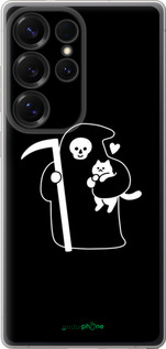 Силіконовий чехол Мінімалістичний арт: смерть та кішка для Samsung Galaxy S25 Ultra - 6529u-3805 изображение 