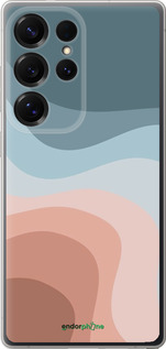 Силиконовый чехол С синими и розовыми волнами в стиле ретро для Samsung Galaxy S25 Ultra - 6532u-3805 изображение 