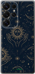 Силиконовый чехол Celestial Harmony: Sun & Moon Gold Mystic Pattern для Samsung Galaxy S25 Ultra - 6778u-3805 изображение 