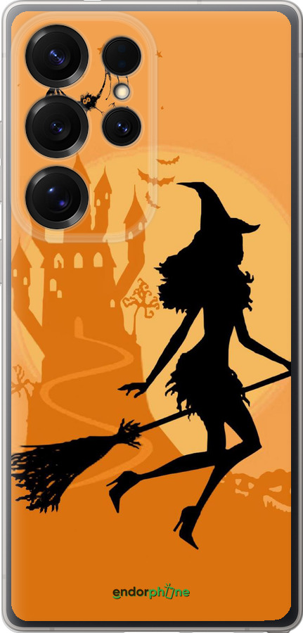 Силиконовый чехол Ведьма на метле для Samsung Galaxy S25 Ultra - 1184u-3805 изображение 