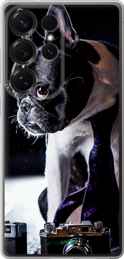 Силиконовый чехол Бульдог-фотограф для Samsung Galaxy S25 Ultra - 142u-3805 изображение 