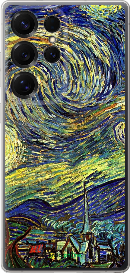 Силиконовый чехол Винсент Ван Гог. Звёздная ночь для Samsung Galaxy S25 Ultra - 163u-3805 изображение 
