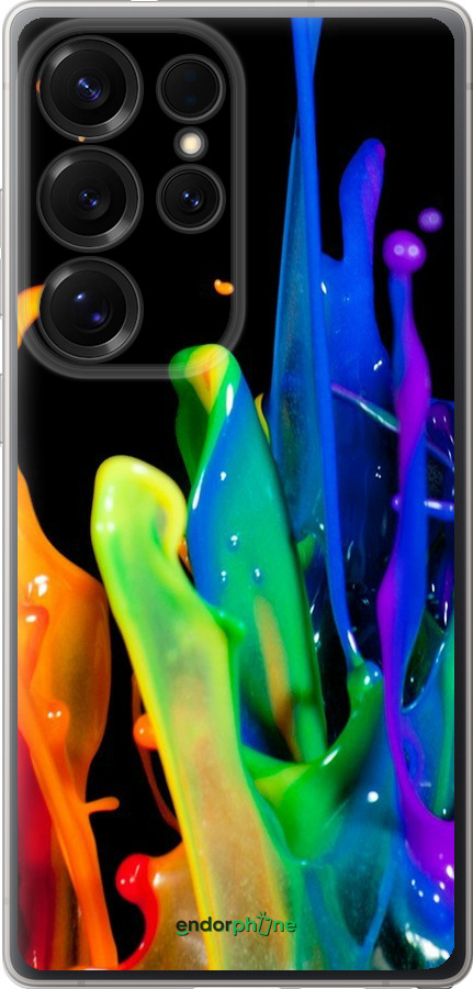 Силиконовый чехол брызги краски для Samsung Galaxy S25 Ultra - 3957u-3805 изображение 