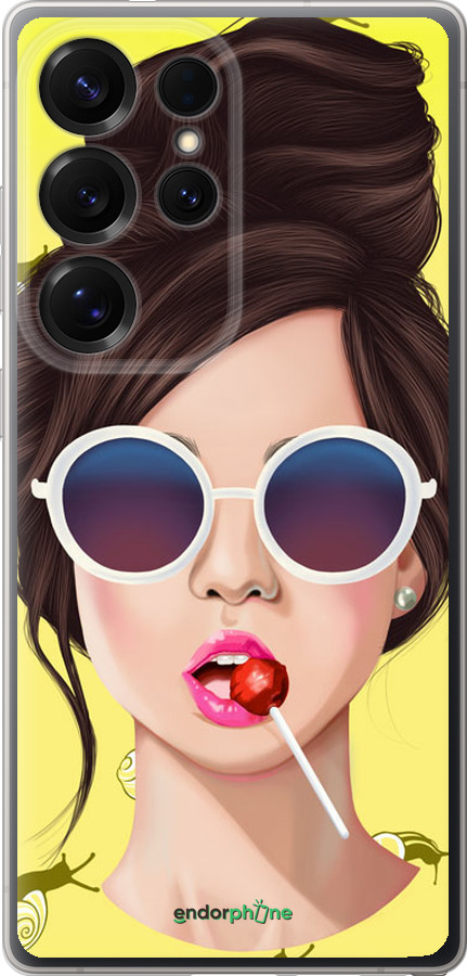 Силиконовый чехол Девушка с чупа-чупсом для Samsung Galaxy S25 Ultra - 3979u-3805 изображение 