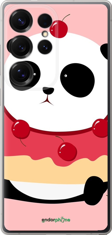Силиконовый чехол Панда с пончиком для Samsung Galaxy S25 Ultra - 3991u-3805 изображение 