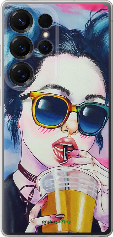 Силіконовий чехол Арт-дівчина в окулярах для Samsung Galaxy S25 Ultra - 3994u-3805 изображение 