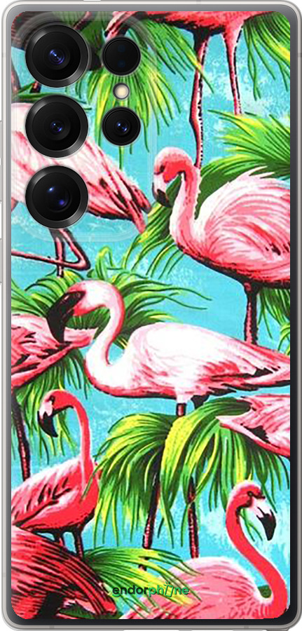 Силиконовый чехол Tropical background для Samsung Galaxy S25 Ultra - 4016u-3805 изображение 