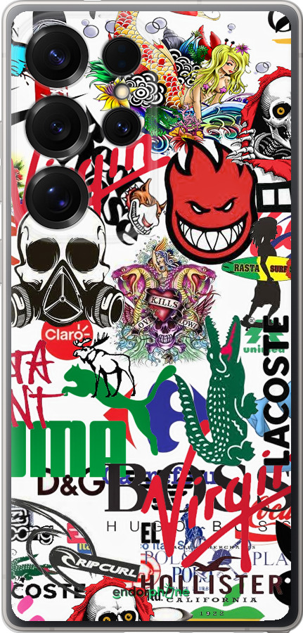 Силіконовий чехол Many different logos для Samsung Galaxy S25 Ultra - 4022u-3805 изображение 