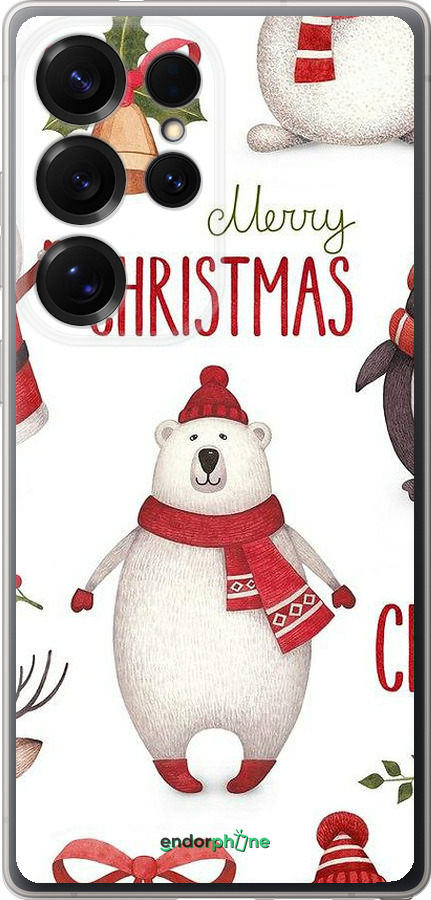 Силиконовый чехол Merry Christmas для Samsung Galaxy S25 Ultra - 4106u-3805 изображение 