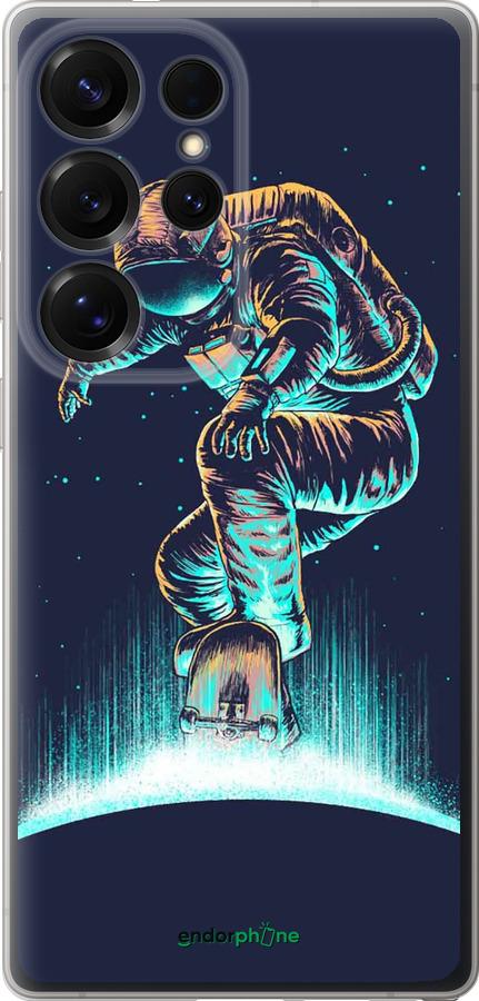 Силіконовий чехол Космонавт на скейтборді для Samsung Galaxy S25 Ultra - 4145u-3805 изображение 