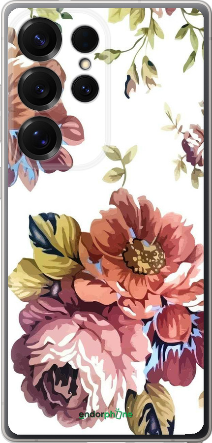 Силиконовый чехол Vintage flowers для Samsung Galaxy S25 Ultra - 4333u-3805 изображение 