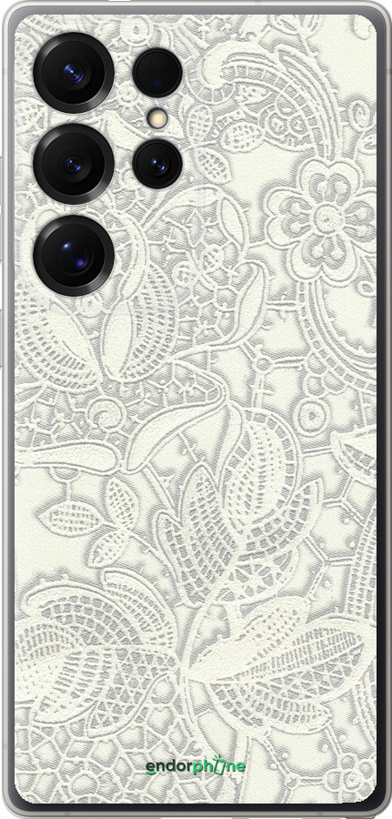 Силіконовий чехол Біле мереживо для Samsung Galaxy S25 Ultra - 4383u-3805 изображение 