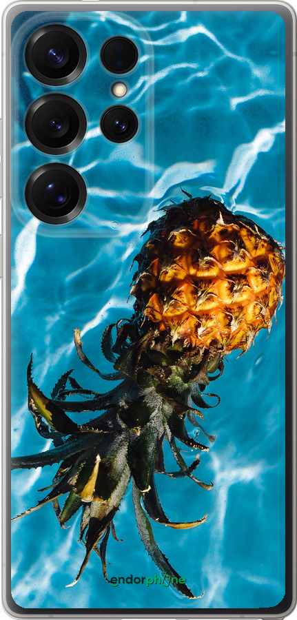 Силиконовый чехол Ананас на воде для Samsung Galaxy S25 Ultra - 4384u-3805 изображение 