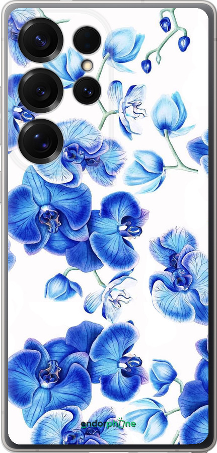 Силиконовый чехол Голубые орхидеи для Samsung Galaxy S25 Ultra - 4406u-3805 изображение 