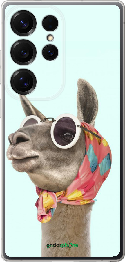 Силиконовый чехол Модная лама для Samsung Galaxy S25 Ultra - 4479u-3805 изображение 