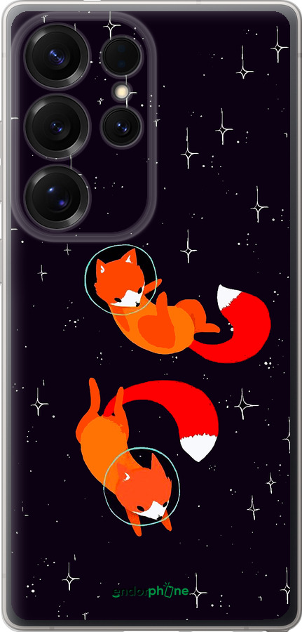 Силиконовый чехол Лисички в космосе для Samsung Galaxy S25 Ultra - 4519u-3805 изображение 