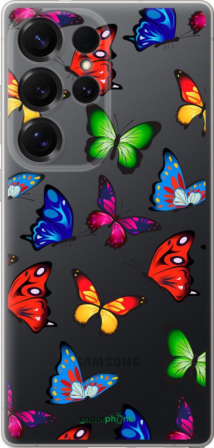 Силіконовий чехол Барвисті метелики для Samsung Galaxy S25 Ultra - 4761u-3805 изображение 