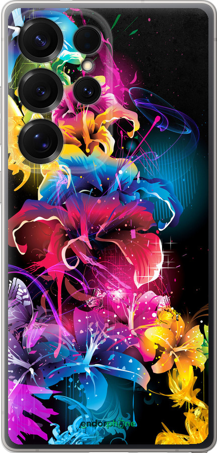 Силиконовый чехол Абстрактные цветы для Samsung Galaxy S25 Ultra - 511u-3805 изображение 