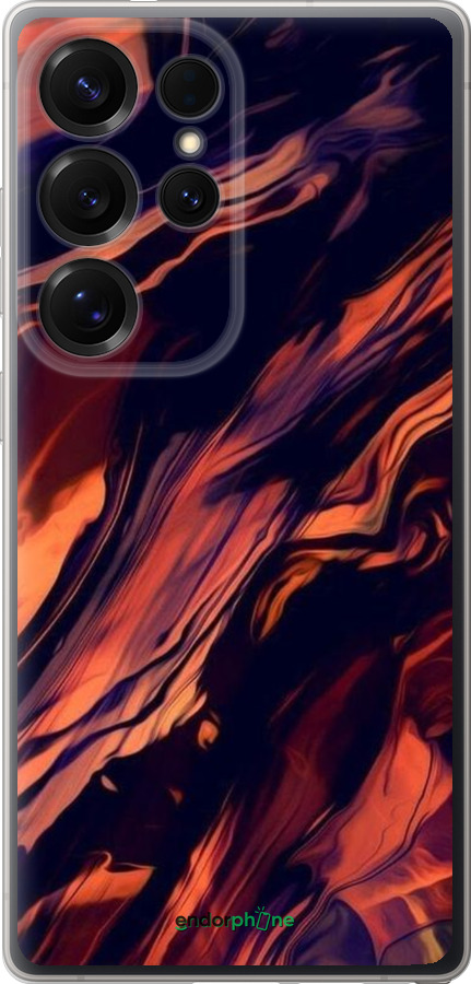 Силиконовый чехол Черно-оранжевая абстракция для Samsung Galaxy S25 Ultra - 5340u-3805 изображение 