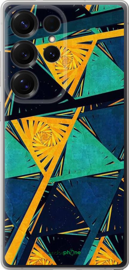 Силиконовый чехол Арт, абстракция, желтый, синий для Samsung Galaxy S25 Ultra - 5382u-3805 изображение 
