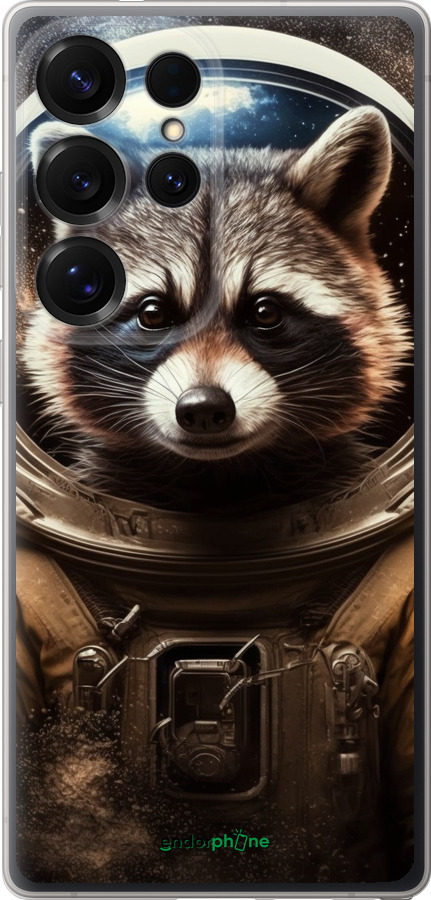 Силиконовый чехол Raccoon austronaut для Samsung Galaxy S25 Ultra - 5581u-3805 изображение 