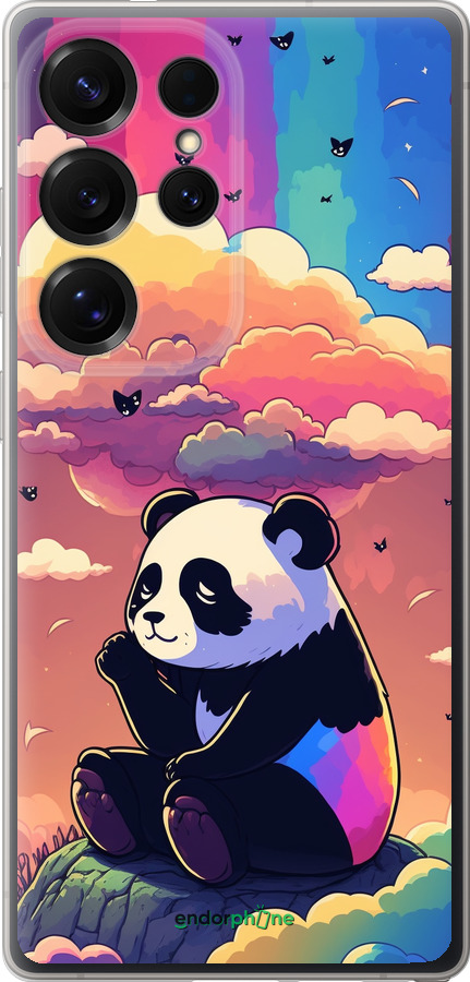 Силиконовый чехол Панда в облаках для Samsung Galaxy S25 Ultra - 5585u-3805 изображение 