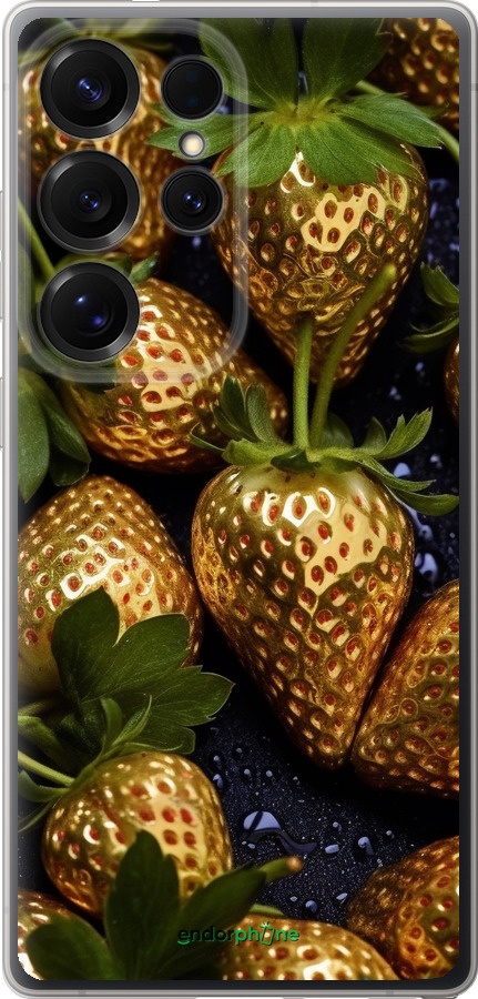 Силиконовый чехол Золотая клубника для Samsung Galaxy S25 Ultra - 5637u-3805 изображение 