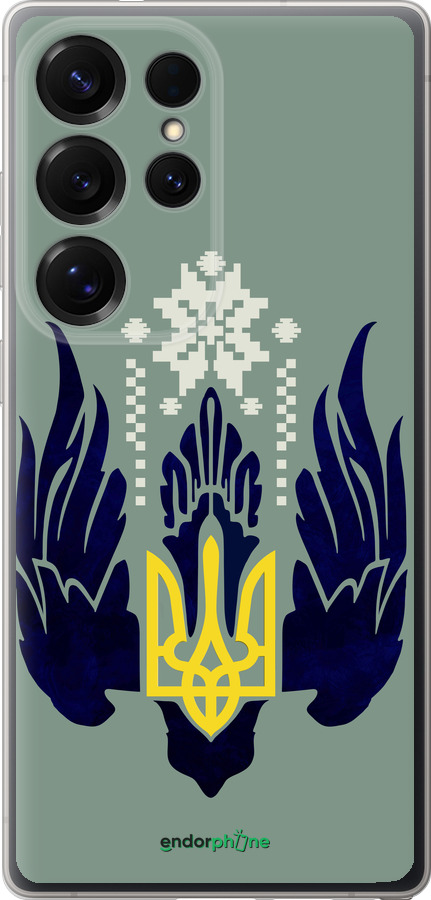 Силіконовий чехол Тризуб із крилами для Samsung Galaxy S25 Ultra - 5640u-3805 изображение 