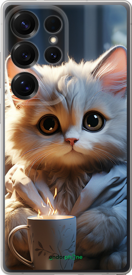 Силиконовый чехол White cat для Samsung Galaxy S25 Ultra - 5646u-3805 изображение 