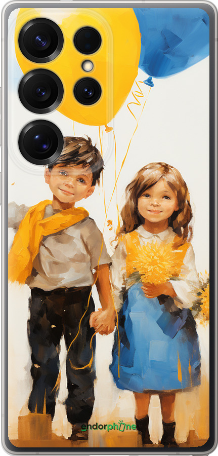 Силиконовый чехол Дети с шариками для Samsung Galaxy S25 Ultra - 5659u-3805 изображение 
