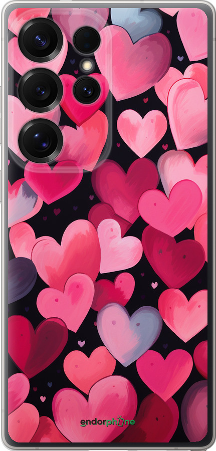 Силиконовый чехол Сердечки 4 для Samsung Galaxy S25 Ultra - 5662u-3805 изображение 