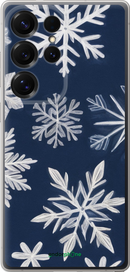 Силиконовый чехол Снежинки для Samsung Galaxy S25 Ultra - 5821u-3805 изображение 