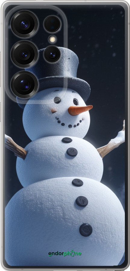 Силиконовый чехол Снеговик для Samsung Galaxy S25 Ultra - 5826u-3805 изображение 