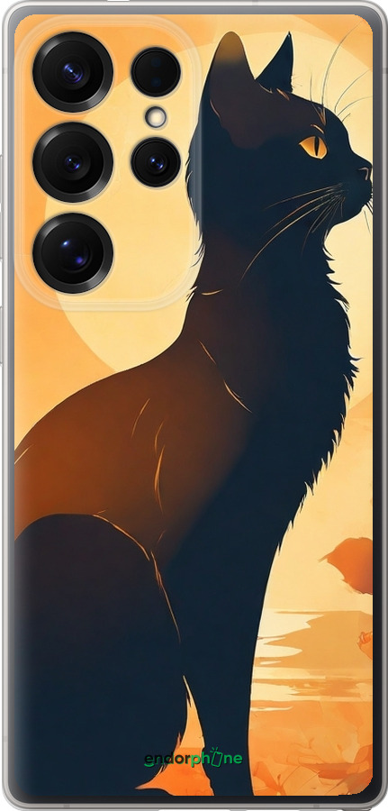 Силиконовый чехол Черная кошка v2 для Samsung Galaxy S25 Ultra - 5830u-3805 изображение 