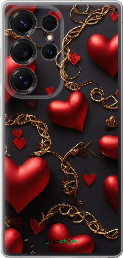Силиконовый чехол Сердечки для Samsung Galaxy S25 Ultra - 5831u-3805 изображение 