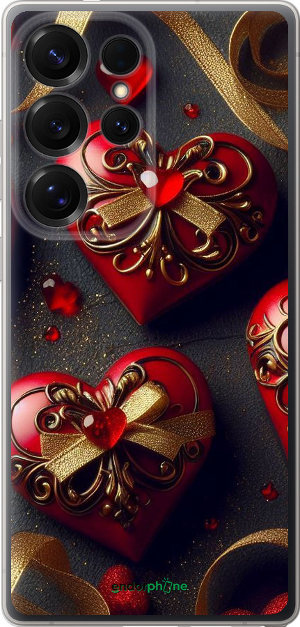 Силіконовий чехол Сердечки v4 для Samsung Galaxy S25 Ultra - 5834u-3805 изображение 