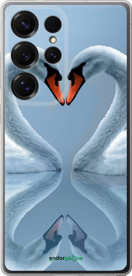 Силиконовый чехол Лебеди для Samsung Galaxy S25 Ultra - 6007u-3805 изображение 