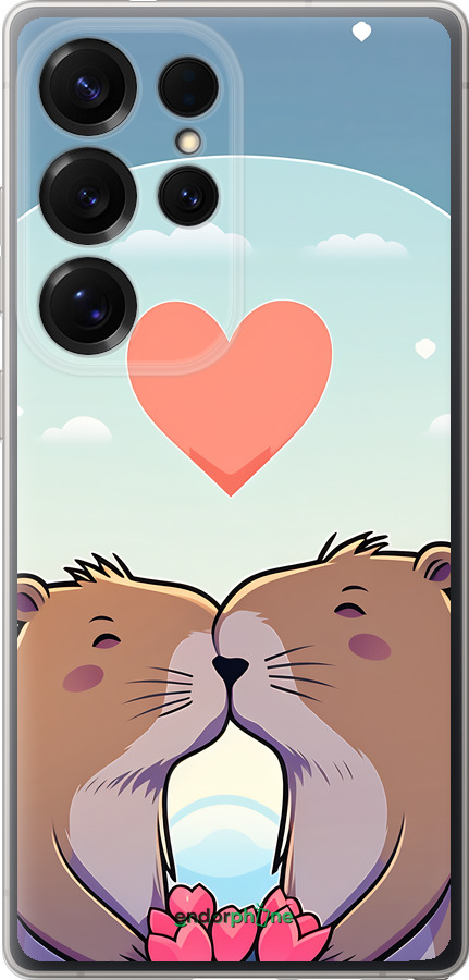 Силиконовый чехол Капибара любовь для Samsung Galaxy S25 Ultra - 6027u-3805 изображение 