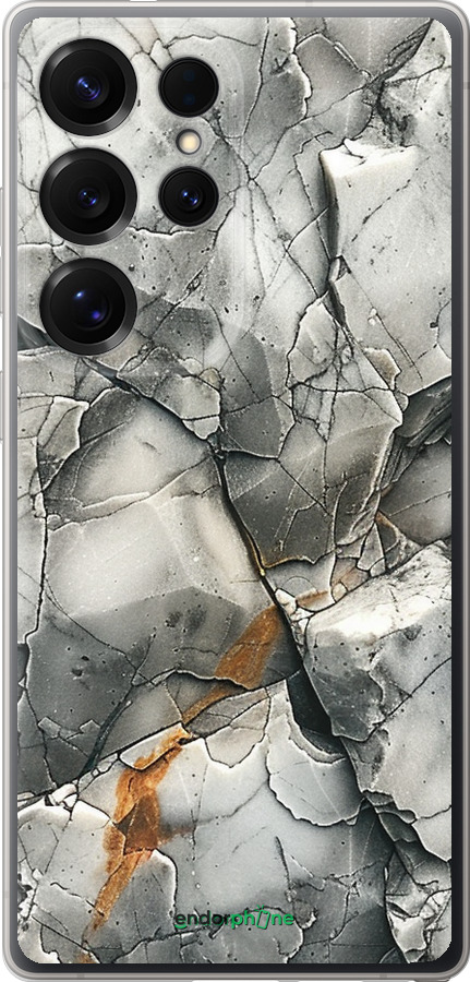 Силиконовый чехол Серый мрамор для Samsung Galaxy S25 Ultra - 6041u-3805 изображение 