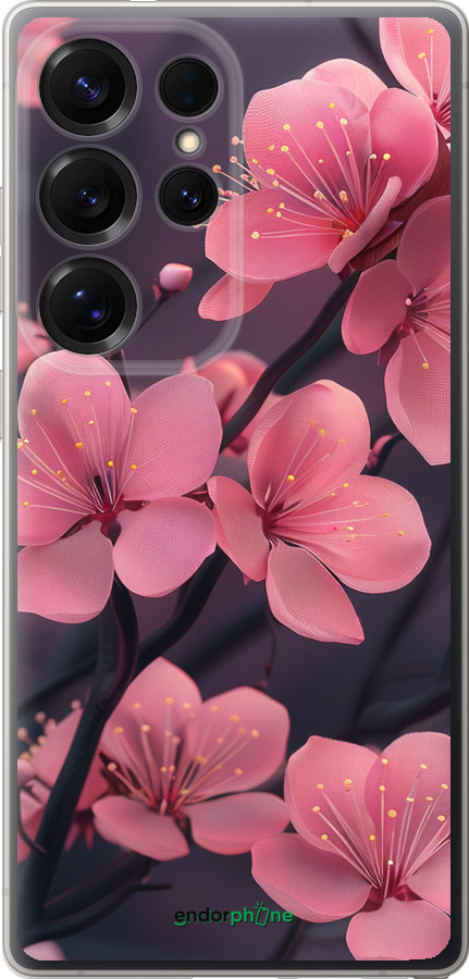 Силиконовый чехол Пурпурная сакура для Samsung Galaxy S25 Ultra - 6075u-3805 изображение 